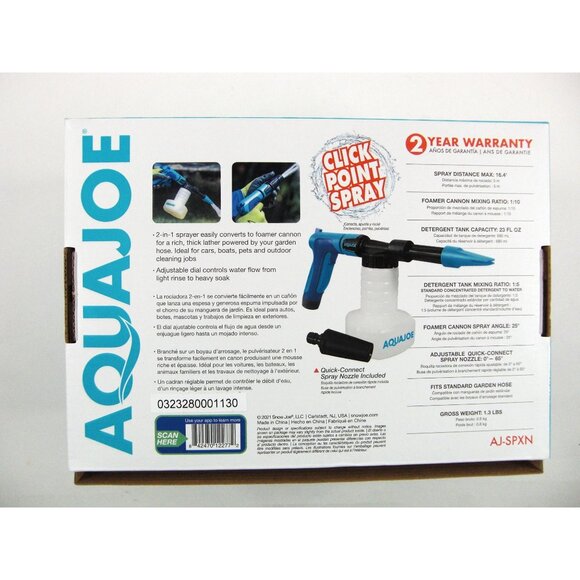 Aqua Joe AJ-SPXN 2-in-1 Hose Powered All Purpose Adjustable Power Sprayer Foamer - Picture 2 of 2
